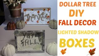 Dollar Tree DIY Fall Decor/Fall Lighted Shadow Box