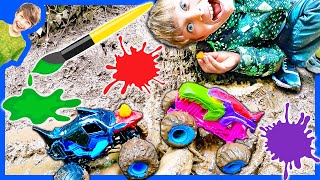 Painting Monster Trucks in the Mud
