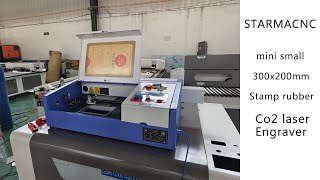 starma cnc mini 300x200 3020 rubber stamp co2 laser engraving machine with cheap price