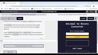 Learn Recursion by Building a Decimal to Binary Converter Step 5 freeCodeCamp.org