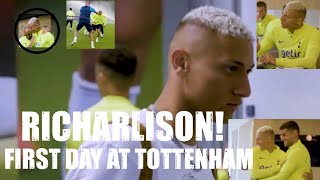 Tottenham players react to Richarlison arrival Tottenham Hotspur|Richarlison First day at Hotspur