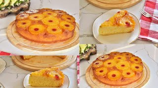 كيكة الأناناس المقلوبه باسهل وصفه 💯pineapple upside down cake