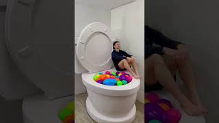 I SCARED my Sleeping Ex Boyfriend and he FELL UNDERWATER in the Worlds Largest Toilet #shorts