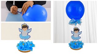 🕊️Centro de mesa con globo para Bautizo🎈Centerpiece with balloon for Christening