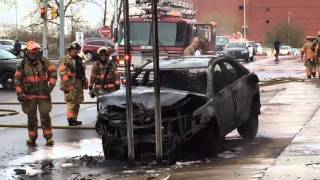 Car Fire: Still smoking after crash on West St