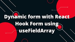 React Tutorial in Hindi #47 Dynamic form with React Hook Form using useFieldArray