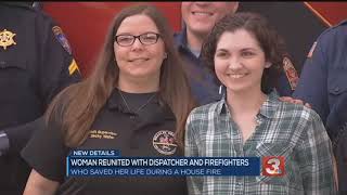 Woman meets the 911 dispatcher who helped save her life during house fire
