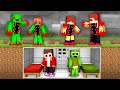 Baby JJ and MIkey HIDE IN BUNKER vs SCARY MAIZEN FAMILY in Minecraft