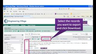 EndNote: Importing references from Engineering Village