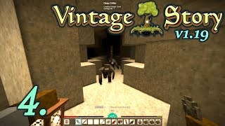 Cave Exploration When I Shouldn't - Let's Play Vintage Story 1.19 Part 4