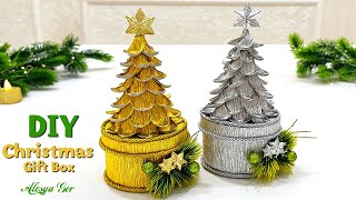 🎄 РОЖДЕСТВЕНСКАЯ ПОДАРОЧНАЯ КОРОБКА СВОИМИ РУКАМИ⭐️ Diy Christmas Gift Box 🎄