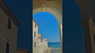 Semicircular Passage “Porta a Marina” Leading to Adriatic Sea, Novigrad, Croatia 🌊🛥️💙☀️🇭🇷