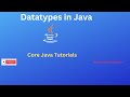 Datatypes in java