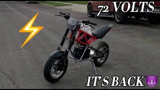 MY 72 VOLT MIN-E-MOTO IS BACK!