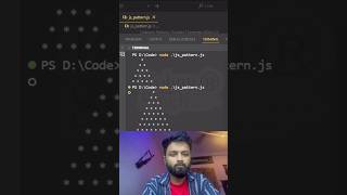 Javascript Pyramid Pattern | Javascript Tutorial #javascript #codingshorts #shorts