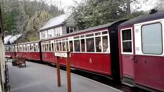 Double fairlies passing on ffestiniog railway