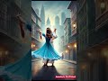 Beautiful dance of the girl in the blue dress