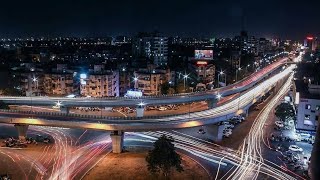 Surat City Night View : Dumas Airport Road Surat Night View