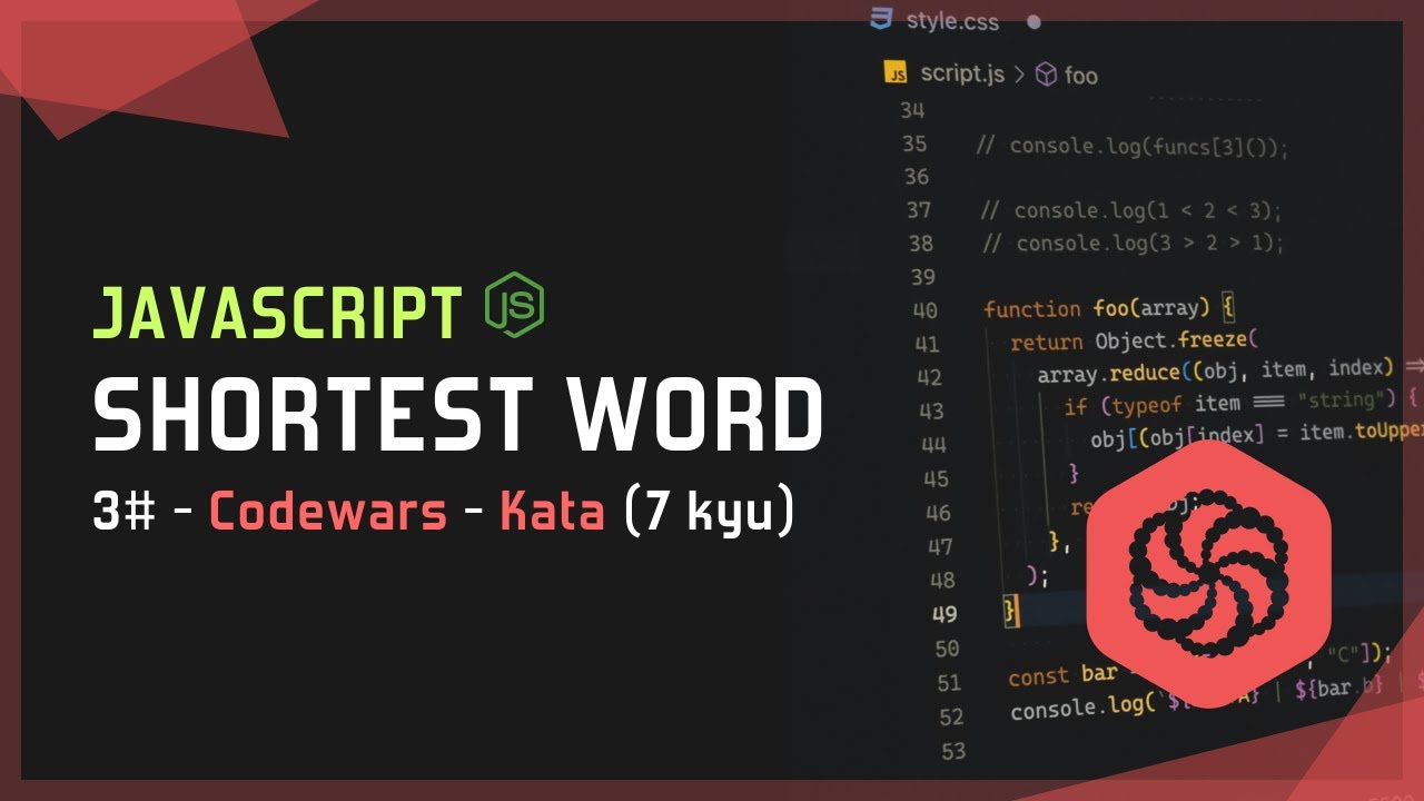 Shortest Word 3 Codewars Kata 7 Kyu Javascript Youtube