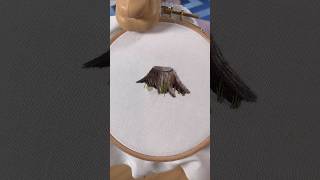 How to embroider a tree stump #handembroidery #threadpainting