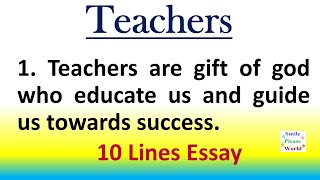 10 lines on teachers in English | short essay on teachers