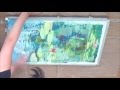 Watercolor painting of Lilly pads and water reflections