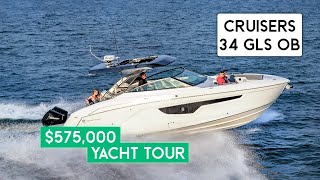 $575k - 2024 Cruisers Yachts 34 GLS OB Luxury Dayboat Walkthrough Tour