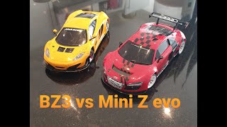 BZ3 vs Mini Z evo MA030 track race mini rc car #bz3 #miniz review part 7