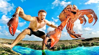 SOLO SURVIVAL - GIANT SALTWATER MUD CRABS! Catch Clean & Cook YUM!