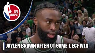 Jaylen Brown gives props to Pacers after Celtics' Game 1 win 🗣️ 'They're HELLA FAST!' | NBA on ESPN
