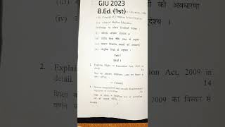 Contemporary India and Education, GJU Hisar (B.Ed. 1st year) 2023