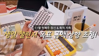 #231 [현금생활] 11월 첫째주 현금생활 정산 ㅣ 생일 챌린지 5만원은 짜다... ㅣ 부수입 저축 ㅣ 4인가족 100만원 현금 생활 ㅣ 둘째주 예산 채우기