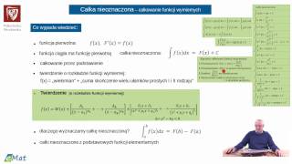 odc. 34  Całka nieoznaczona - całkowanie funkcji wymiernych