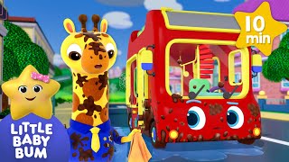 Mucky Bus Cleaning Time! | 🚌Wheels on the BUS Songs! 🚌 Nursery Rhymes for Kids