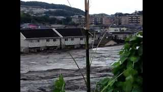 2012.07.12熊本市・白川増水の様子