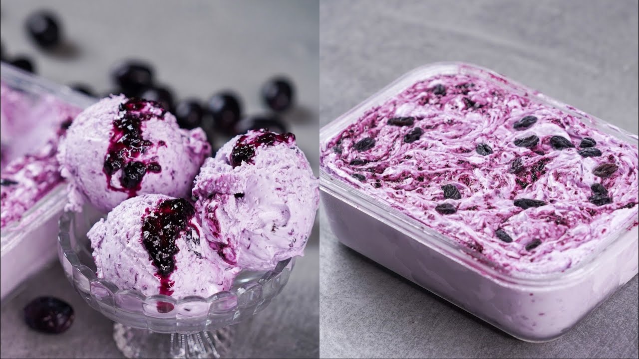 BLACK GRAPE ICE CREAM RECIPE | HOMEMADE BLACK CURRENT ICE CREAM | SOFT ...