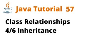 Java Tutorial 57 - Class Relationships 4/6 Inheritance