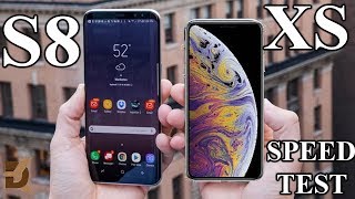 Samsung Galaxy S8 Android 8.0 Oreo vs iPhone XS - Speed Test!