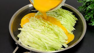 An easy, quick and delicious dinner recipe! Cabbage with eggs tastes better than meat