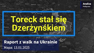 Wojna na Ukrainie Mapa 13.01.2025 - Toreck zdobyty