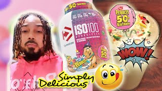 Dymatize Birthday Cake Pebbles Banana Protein Smoothie *Recipe*