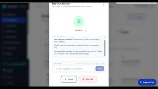 VoiceFleet Support Chat Demo | Google Calendar Integration