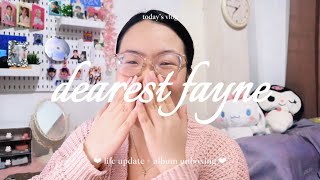 new chapter — life update + album unboxing (spill the feels) | dearest fayne