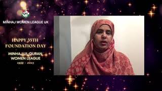 Sr Asifa Malik  President MWL Ashton shares a message for MWL Foundation Day 2023