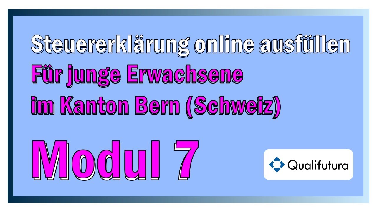 Modul 7 - Berufskosten - Steuererklärung Kt. Bern - YouTube