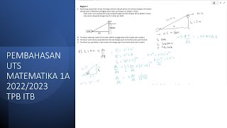 Pembahasan UTS Matematika 1A 2022/2023 TPB ITB