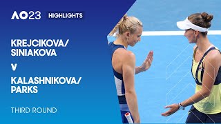 Krejcikova/Siniakova v Kalashnikova/Parks Highlights | Australian Open 2023 Third Round