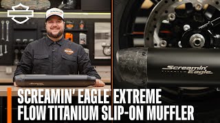 Harley-Davidson Screamin’ Eagle Flow Titanium Slip-On Muffler for 2025+ Softail Motorcycles Overview