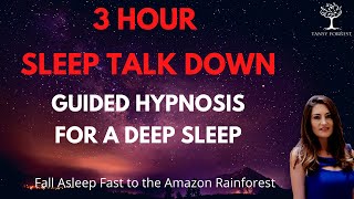 STRONG Deep Sleep Talk Down Hypnosis | Black Screen| (Relaxing Music & Rain Sounds!)