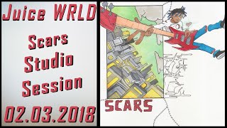 Juice WRLD Recording "Fadeaway / Scars" - Full Studio Session And Song 02.03.2018